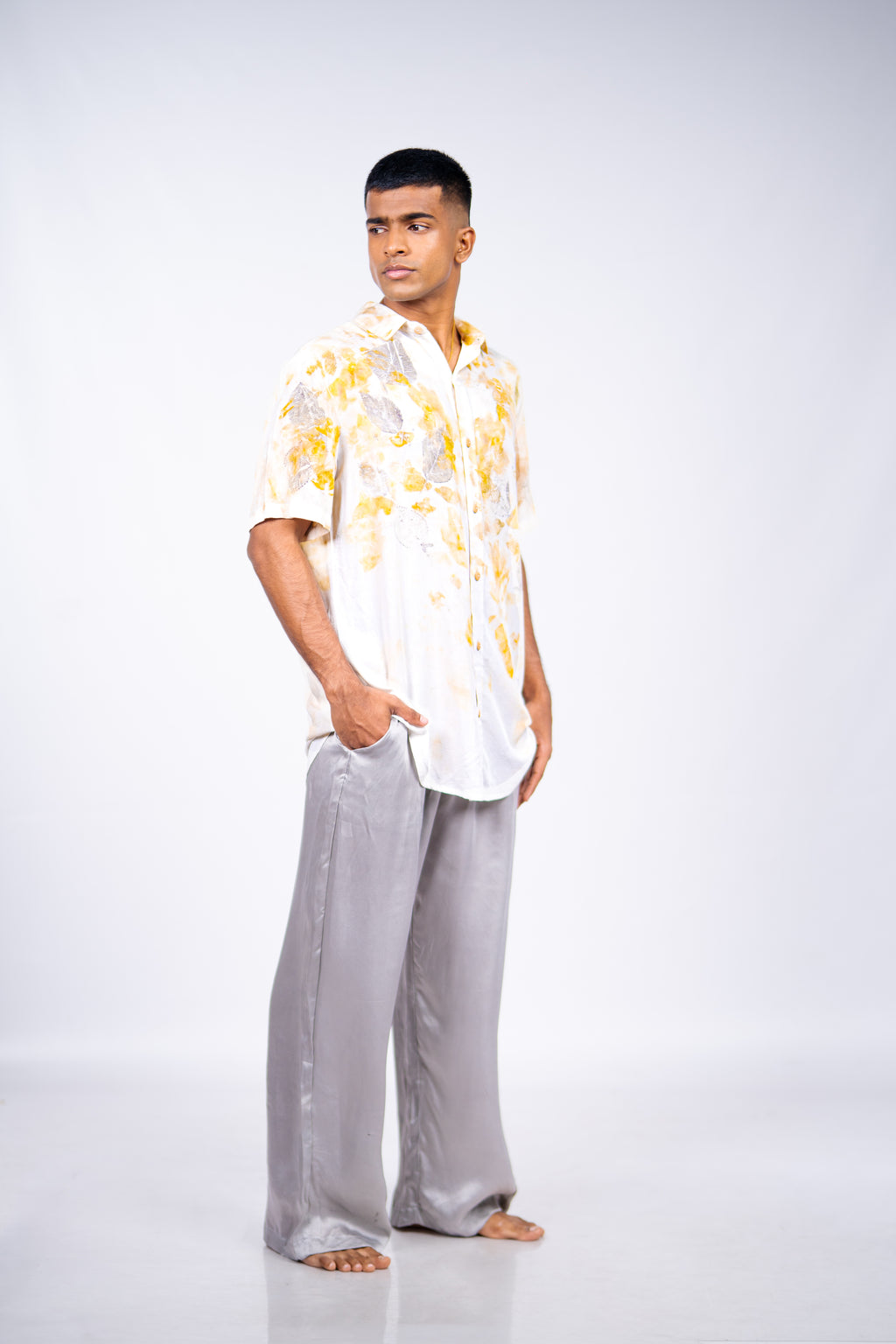 Earth dyed silk trouser