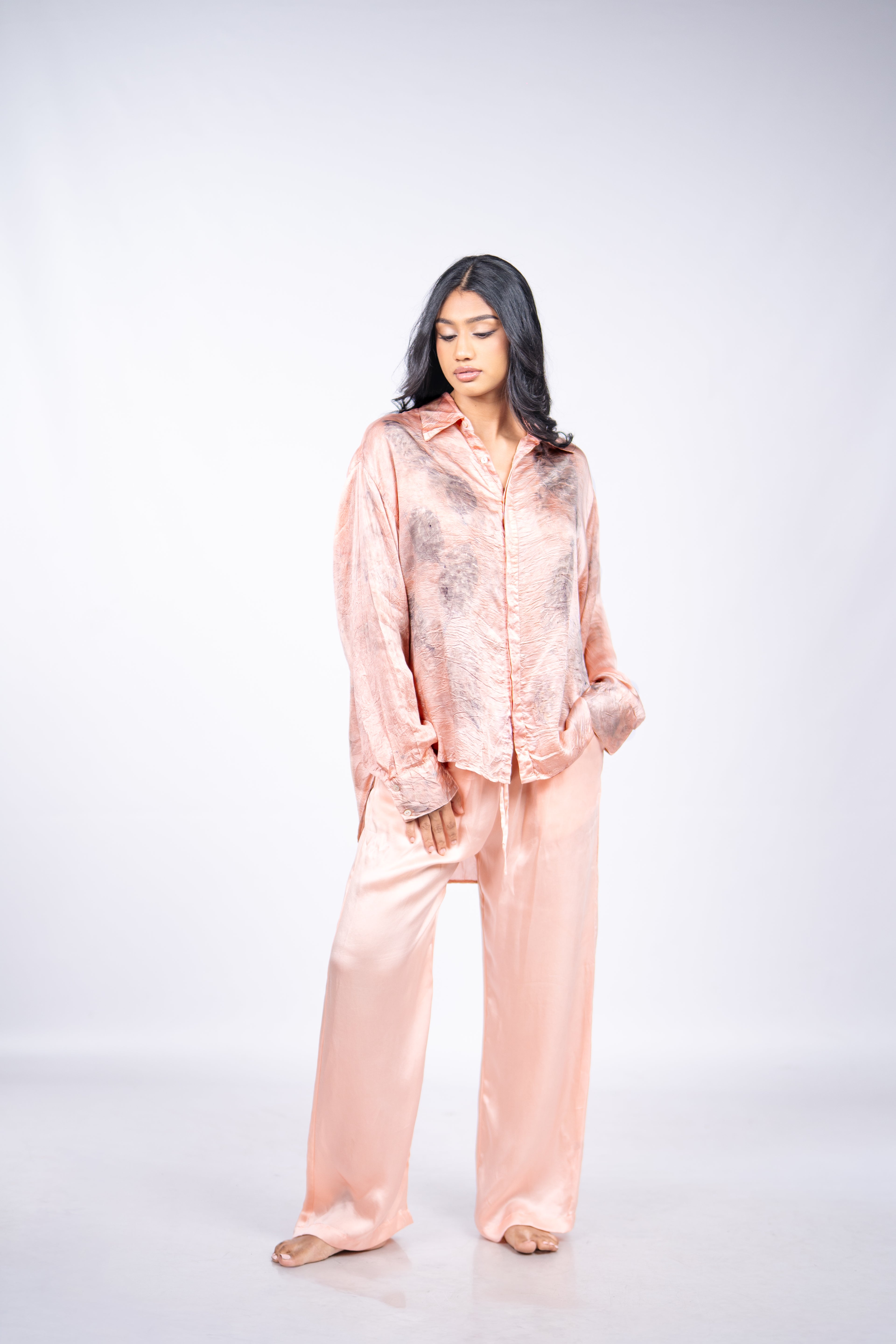 Earth dyed silk trouser