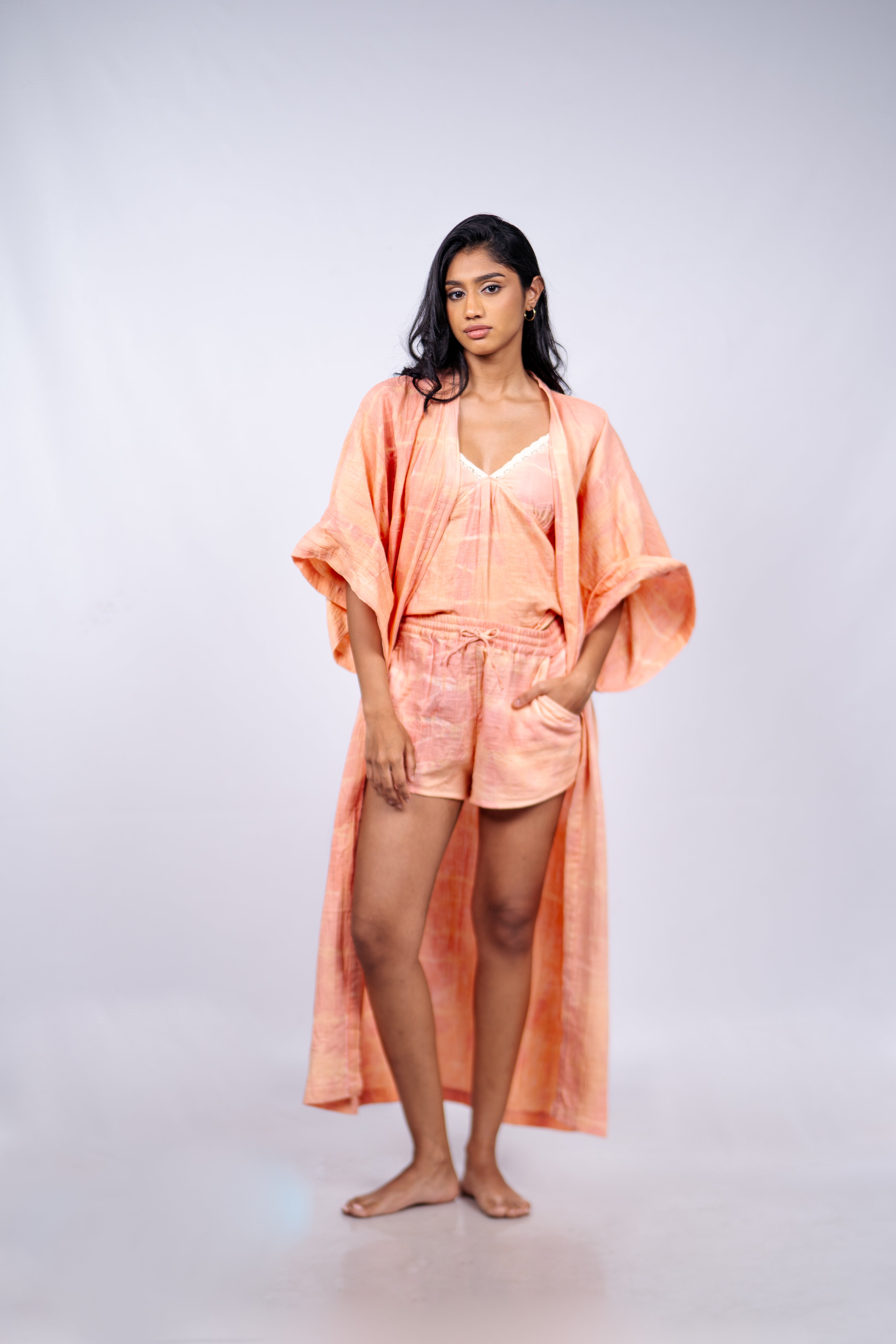 Sunset madder lace cami